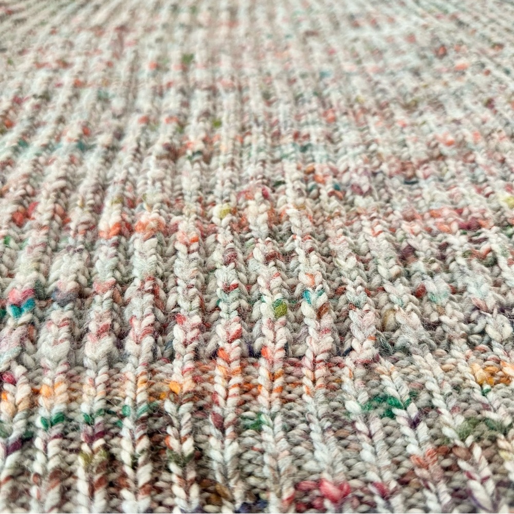 ARITZIA | WILFRED FREE RETROGRADE MULTI COLOR RAINBOW YARN GRANDPA KNIT SWEATER - Picture 9 of 14